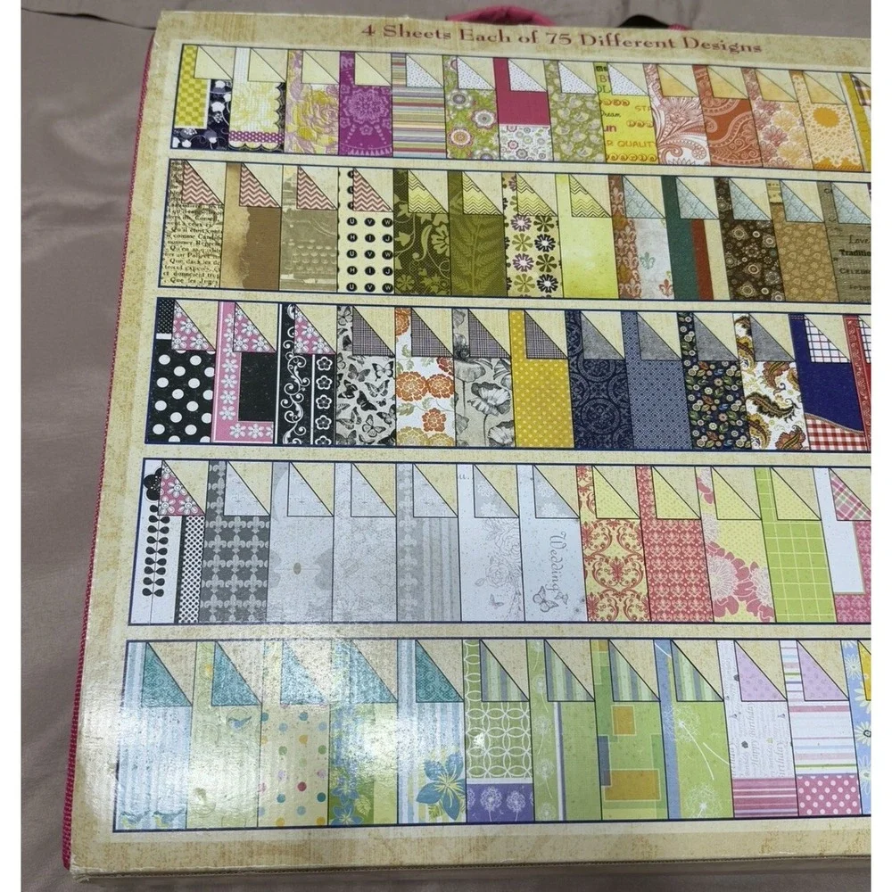 Designer Card Stock Tote 300 Double Sided Sheets Removable‎ Accordion File New